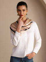 [Beige Square] SilkSilky-CA Scarf 003