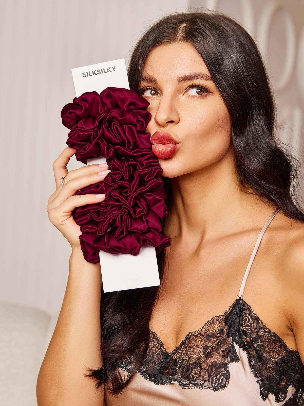 [Fuchsia] SilkSilky-CA 19Momme Pure Silk Scrunchie 002