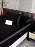 SilkSilky CA 22Momme Pure Silk Bedding Set Black 004