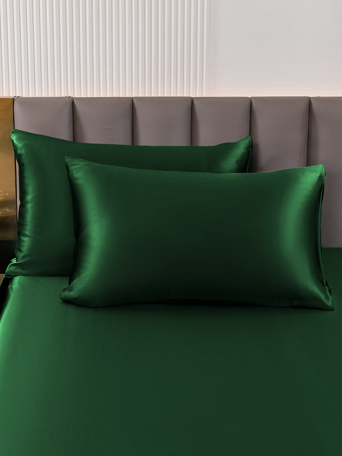 SilkSilky-CA 19Momme Pure Silk Pillowcase DarkGreen 003