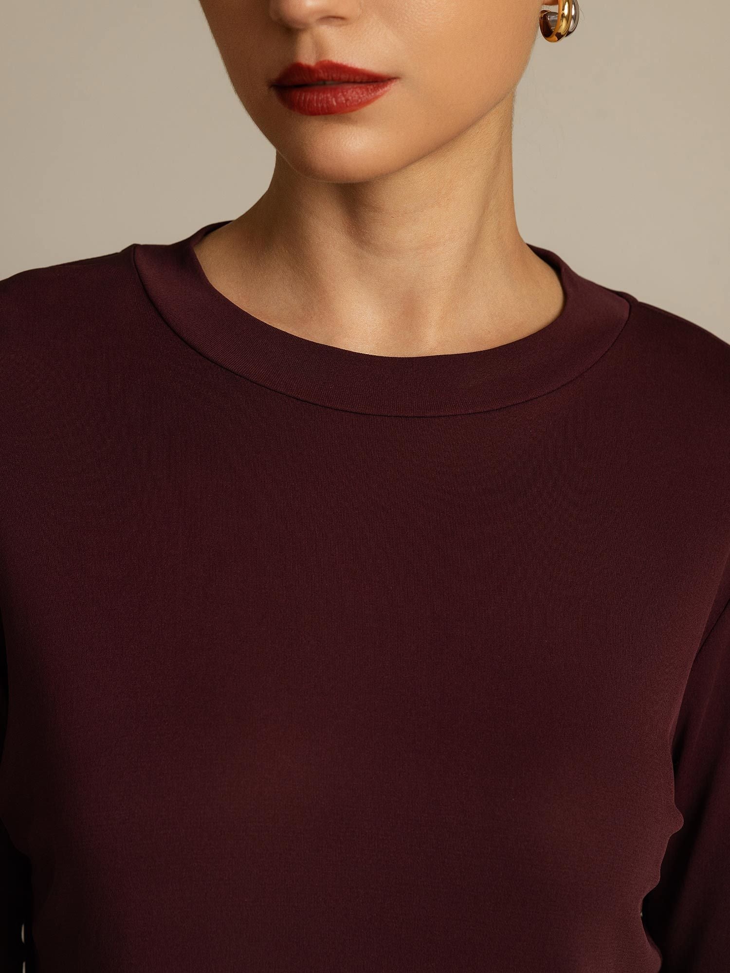 [Windsor Wine] SilkSilky-CA Pure Silk Round Neck Women's T-Shirt 004