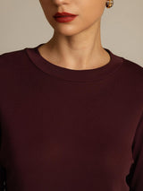 [Windsor Wine] SilkSilky-CA Half Sleeve Crew Neck Women's T-Shirt 004