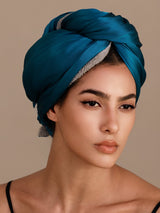 [Teal] SilkSilky-CA Hair Towel Wrap 005