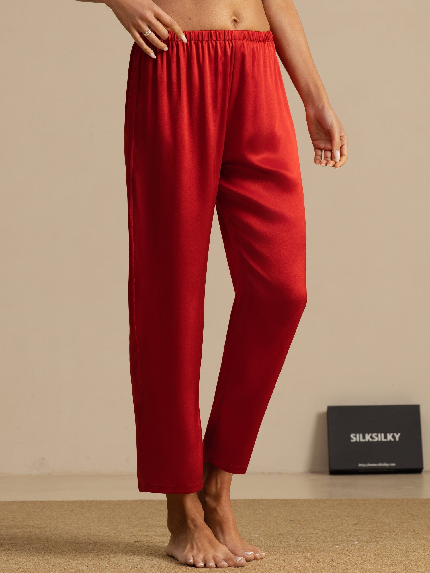 [Wine] SilkSilky-CA Women's Sleep Pants 004