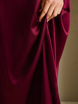 [Dark Red] SilkSilky-CA Short Sleeve Crew Neck Dress 005