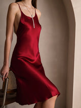 [Wine] SilkSilky-CA Spaghetti Strap Dress 003