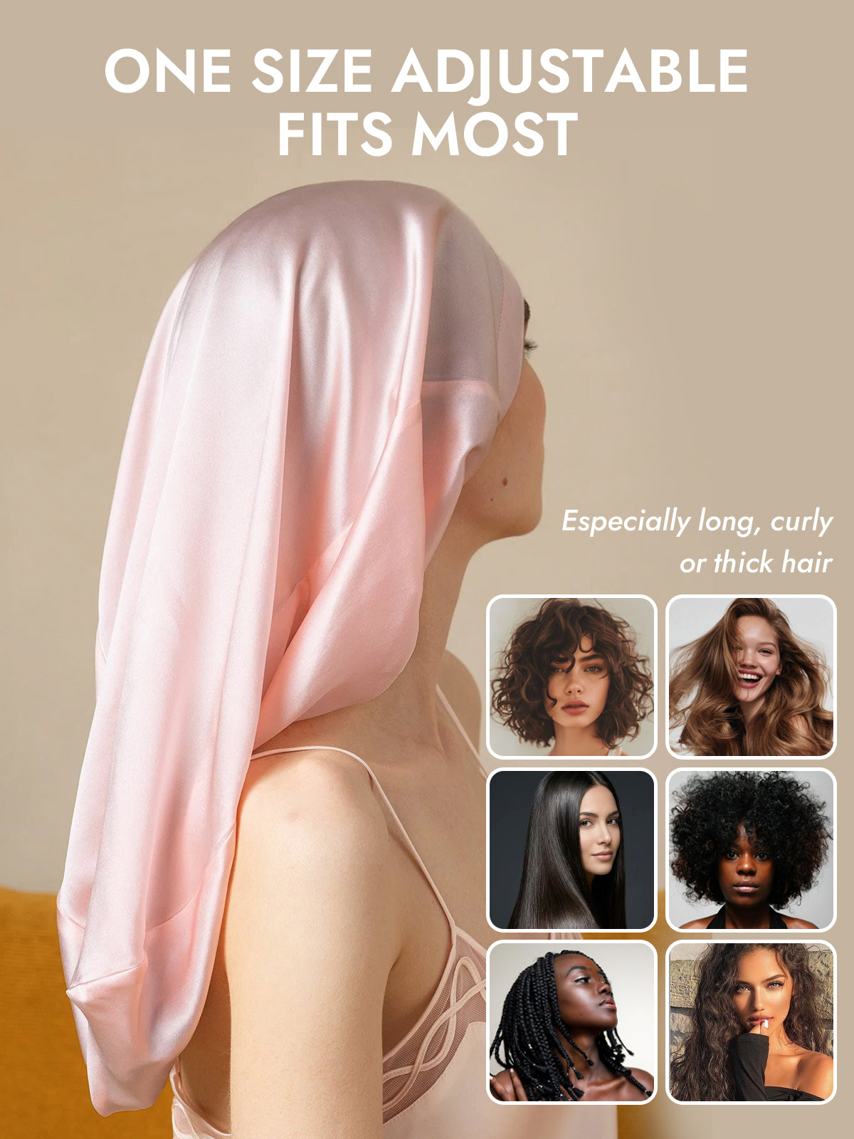 [Light Pink] SilkSilky-CA Pure Silk Sleep Cap 006