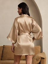 [Champagne Gold] SilkSilky-CA 3/4 Sleeve Women's Robe 002