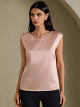 [Tuscany] SilkSilky-CA Cap Sleeve Round Neck Women's T-Shirt 003