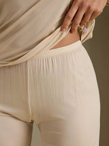 [Beige] SilkSilky-CA Long Sleeve V Neck Women's Long Johns 005