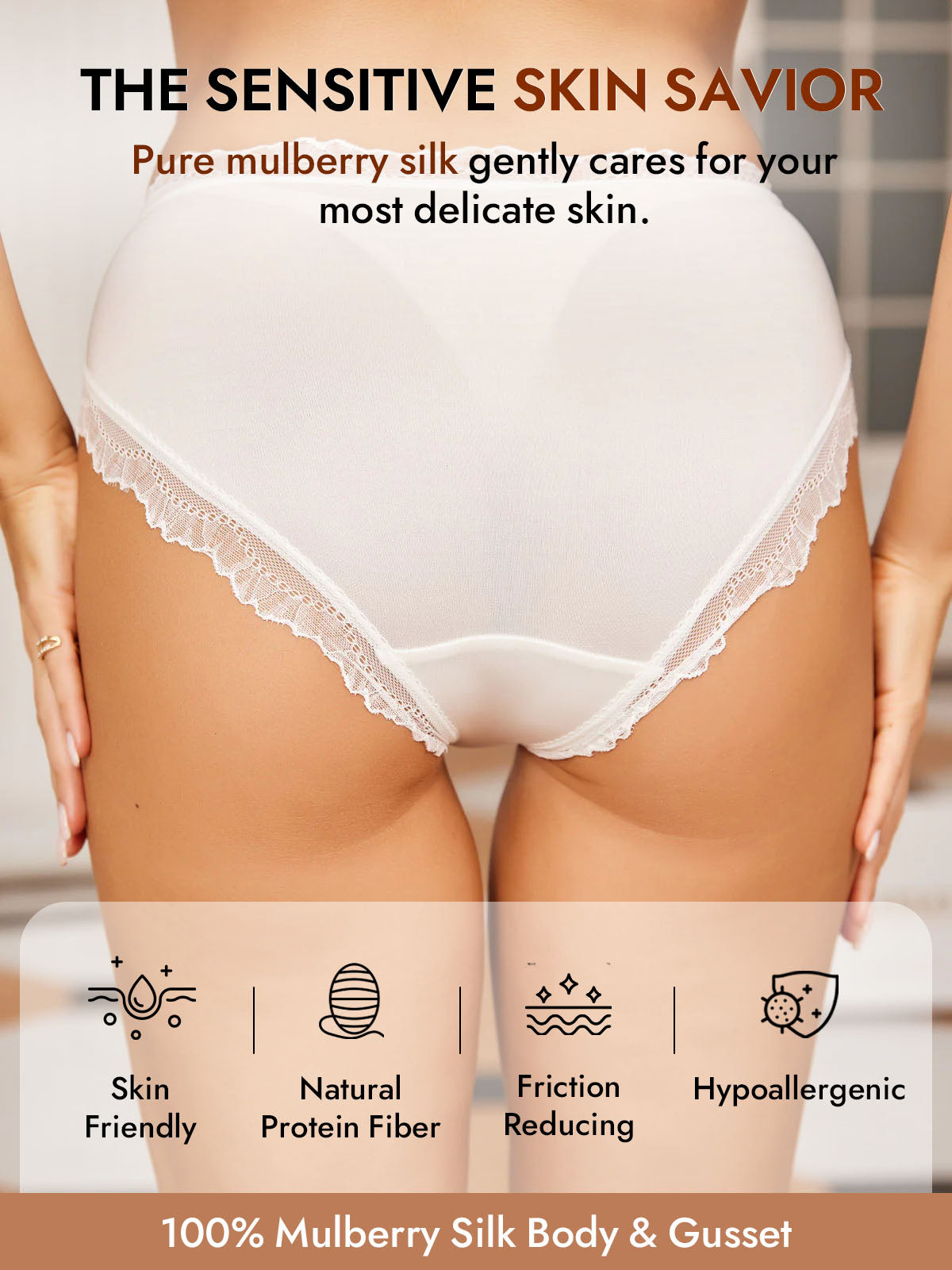 [White] SilkSilky-CA 100% Silk Jersey Panty 003