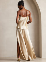 [Champagne] SilkSilky-CA Spaghetti Strap V Neck Camisole 002