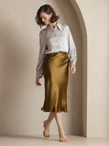 [Brown] SilkSilky-CA Skirt 001