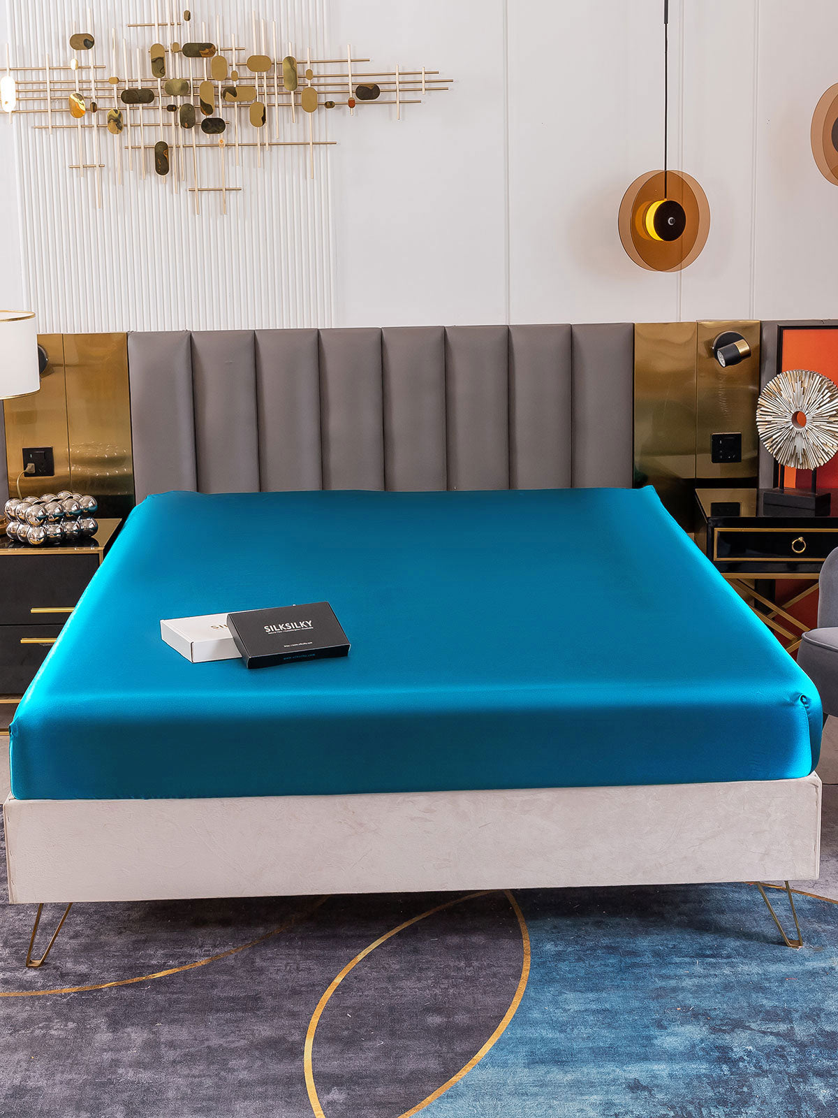 [Teal] SilkSilky-CA 19Momme Pure Silk Sheet 002