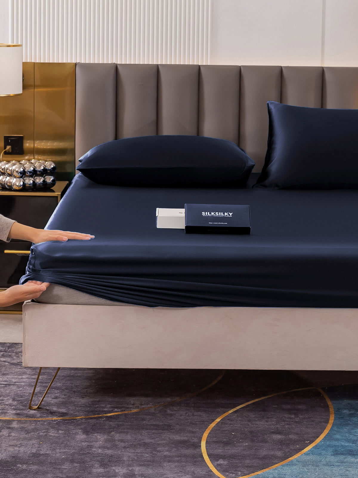[Dark Blue] SilkSilky-CA 19Momme Bedding Set 006