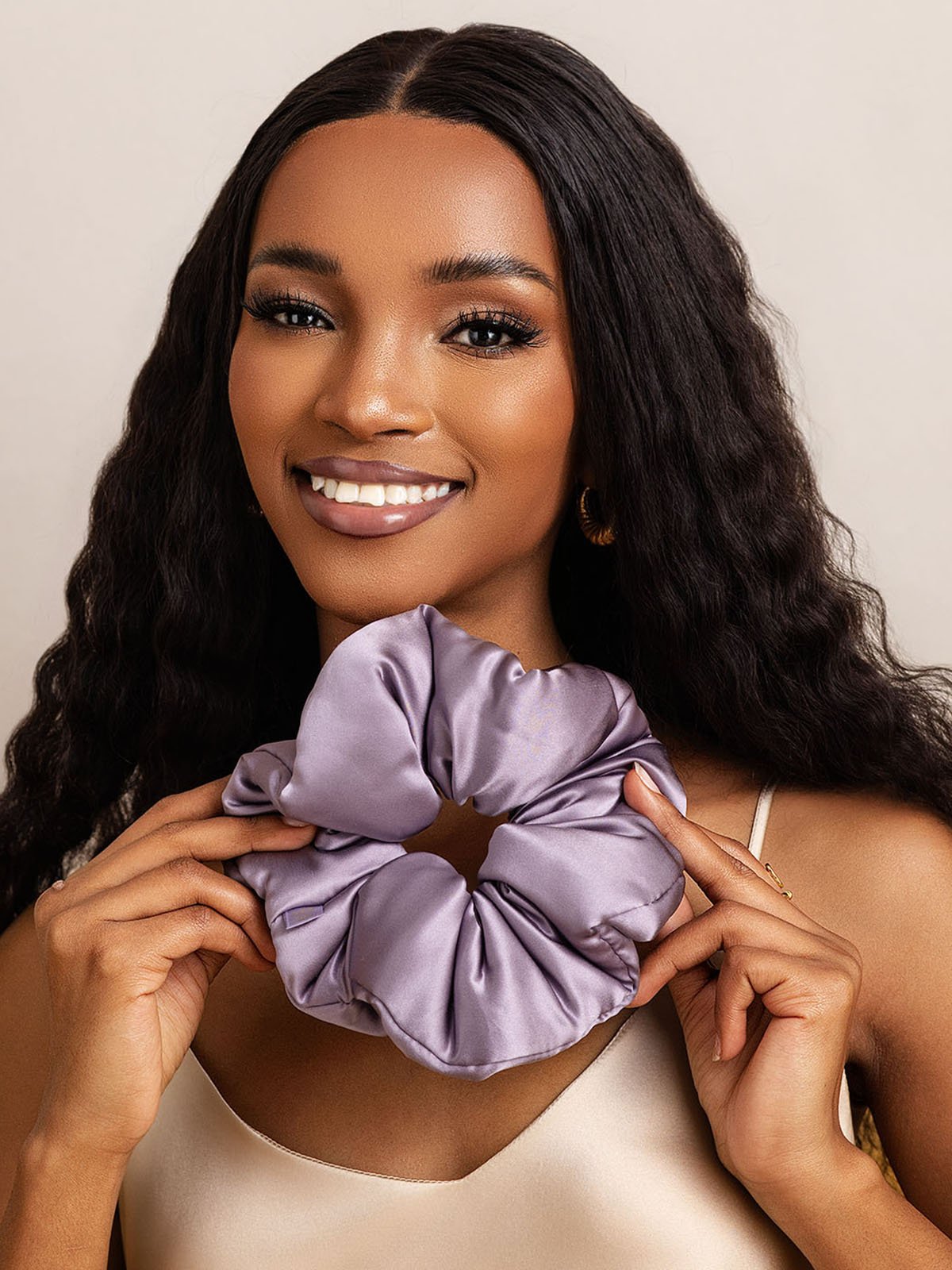[Deep Purple] SilkSilky-CA Pure Silk Scrunchie 004