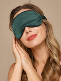 SilkSilky-CA 19Momme Pure Silk Eye Mask DarkGreen 002