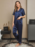 SilkSilky-CA-Pure-Silk-Short-Sleeve-Lapel-Women's-Pajamas-Dark-Blue-004