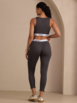 [Gray] SilkSilky-CA Sleeveless Crew Neck Women's Outfit Sets 002