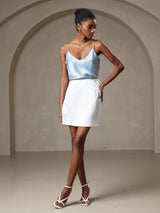 [Grayish Blue] SilkSilky-CA Spaghetti Strap V Neck Camisole 007