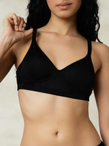 [Black] SilkSilky-CA Silk Jersey Bra 004