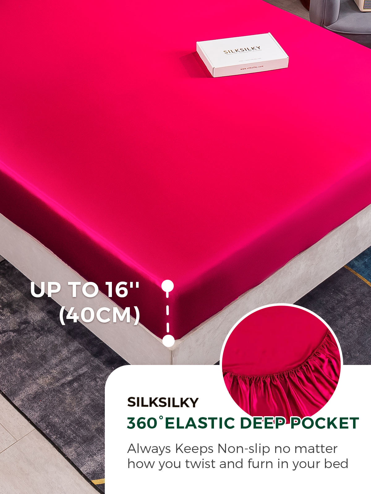 [Wine] SilkSilky-CA 19Momme Pure Silk Bedding Set 004