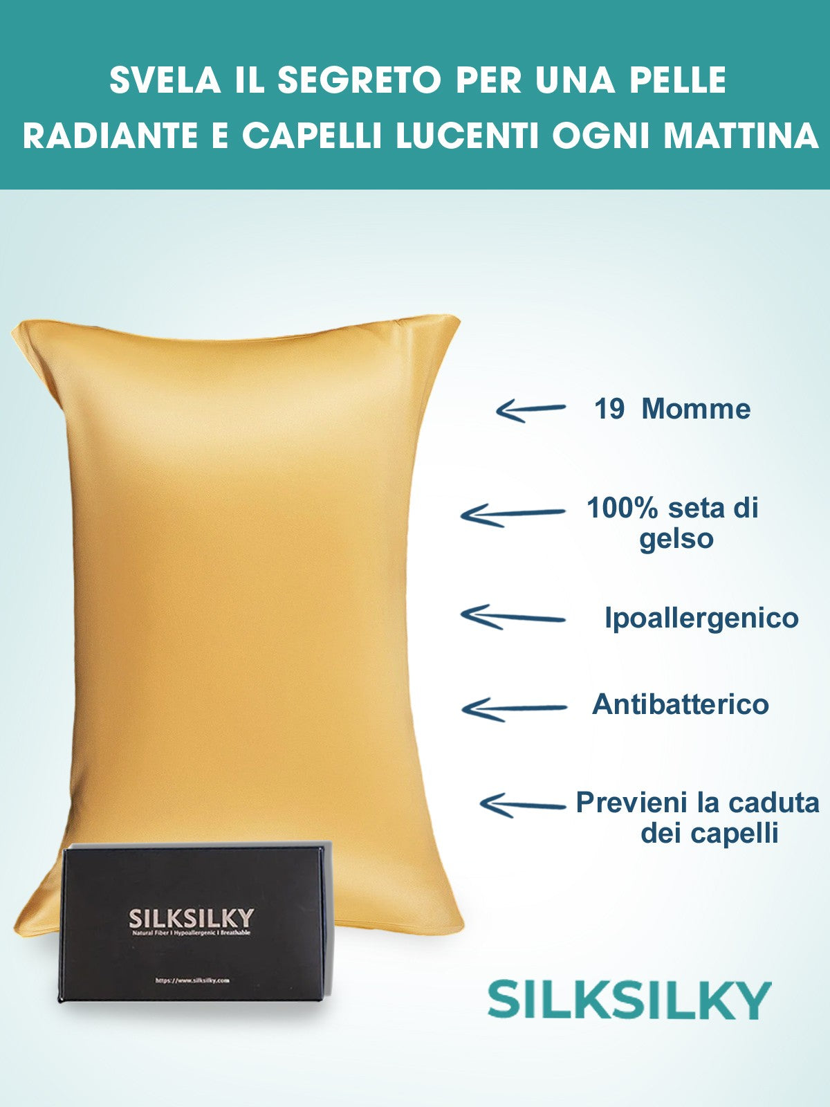 [Champagne] SilkSilky-CA 19Momme Pure Silk Pillowcase 003
