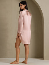 [Tuscany] SilkSilky-CA Long Sleeve Lapel Collar Nightshirt 002