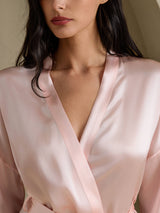 [Light Pink] SilkSilky-CA 3/4 Sleeve Women's Robe 004