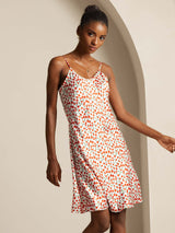 [Cherry] SilkSilky-CA Pure Silk V Neck Dress 005,