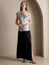 [Black] SilkSilky-CA 19Momme Silk Split Women's Pants 009