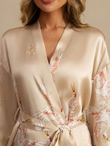 [Champagne] SilkSilky-CA 3/4 Sleeve Women's Robe 005