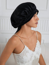 [Black] SilkSilky-CA Sleep Cap 004