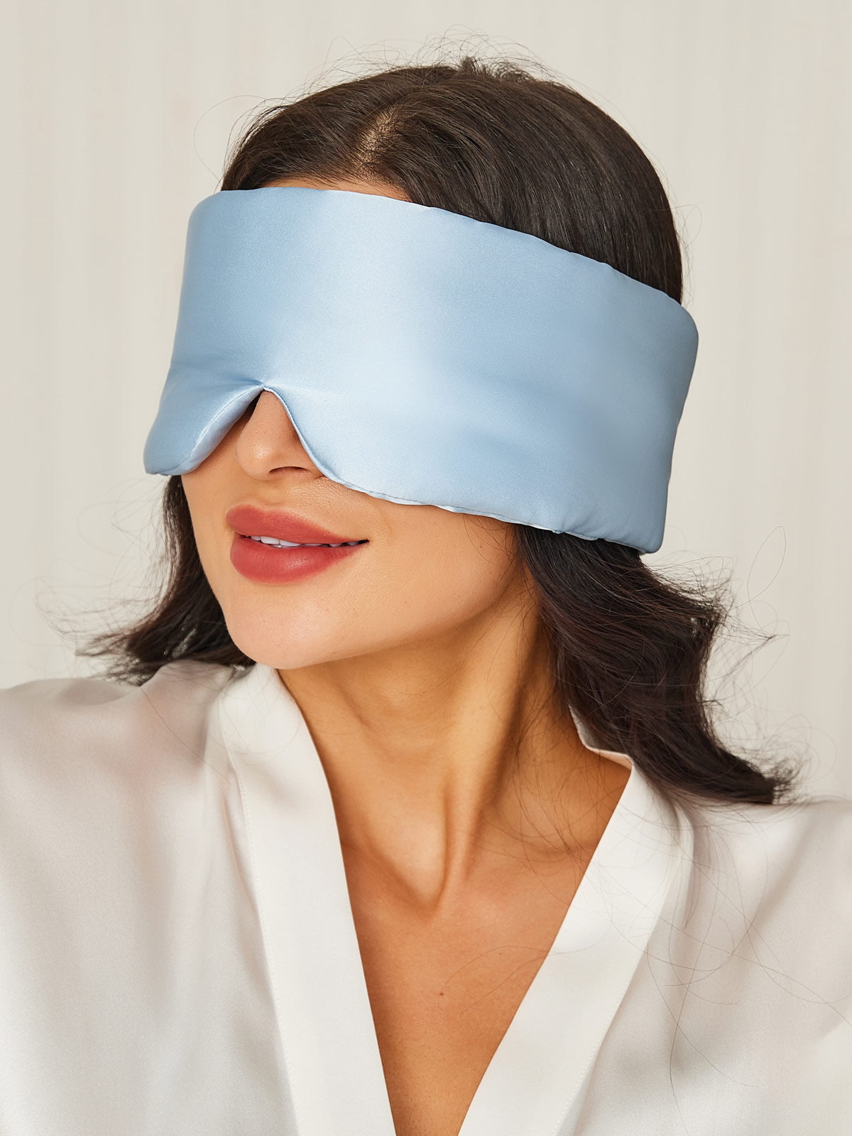 [Light Blue] SilkSilky-CA 19Momme Pure Silk Eye Mask 001
