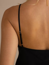 [Black] SilkSilky-CA Spaghetti Strap V Neck Camisole 004