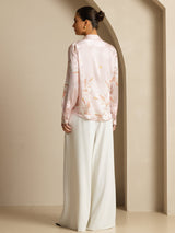 [Pink] SilkSilky-CA Long Sleeve Lapel Collar Women's Shirt 006