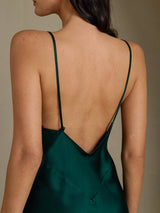 [Green] SilkSilky-CA Spaghetti Strap V Neck Dress 006
