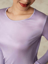 [Purple] SilkSilky-CA Long Sleeve Round Neck Women's Long Johns 005
