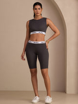[Gray] SilkSilky-CA Sleeveless Crew Neck Women's Outfit Sets 004