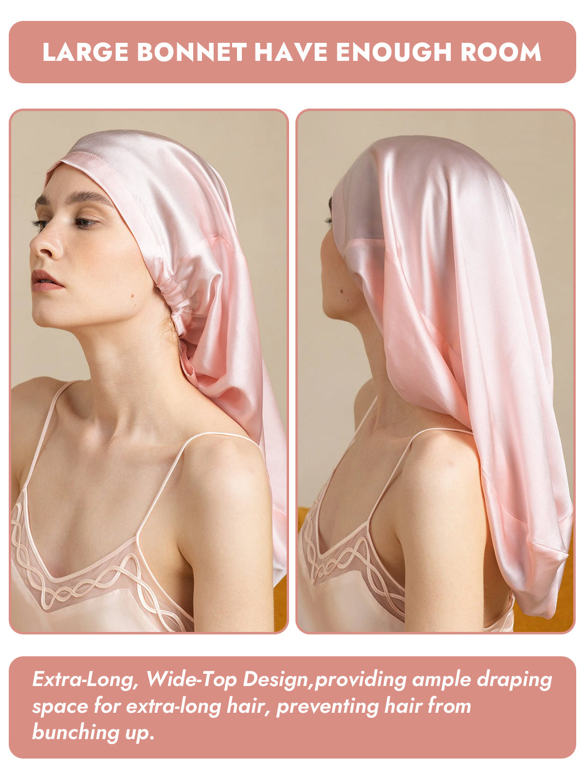 [Light Pink] SilkSilky-CA Pure Silk Sleep Cap 003