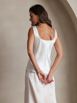 [White] SilkSilky-CA Sleeveless Camisole 002