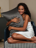 SilkSilky-CA 30Momme Pure Silk Pillowcase DarkGray 001