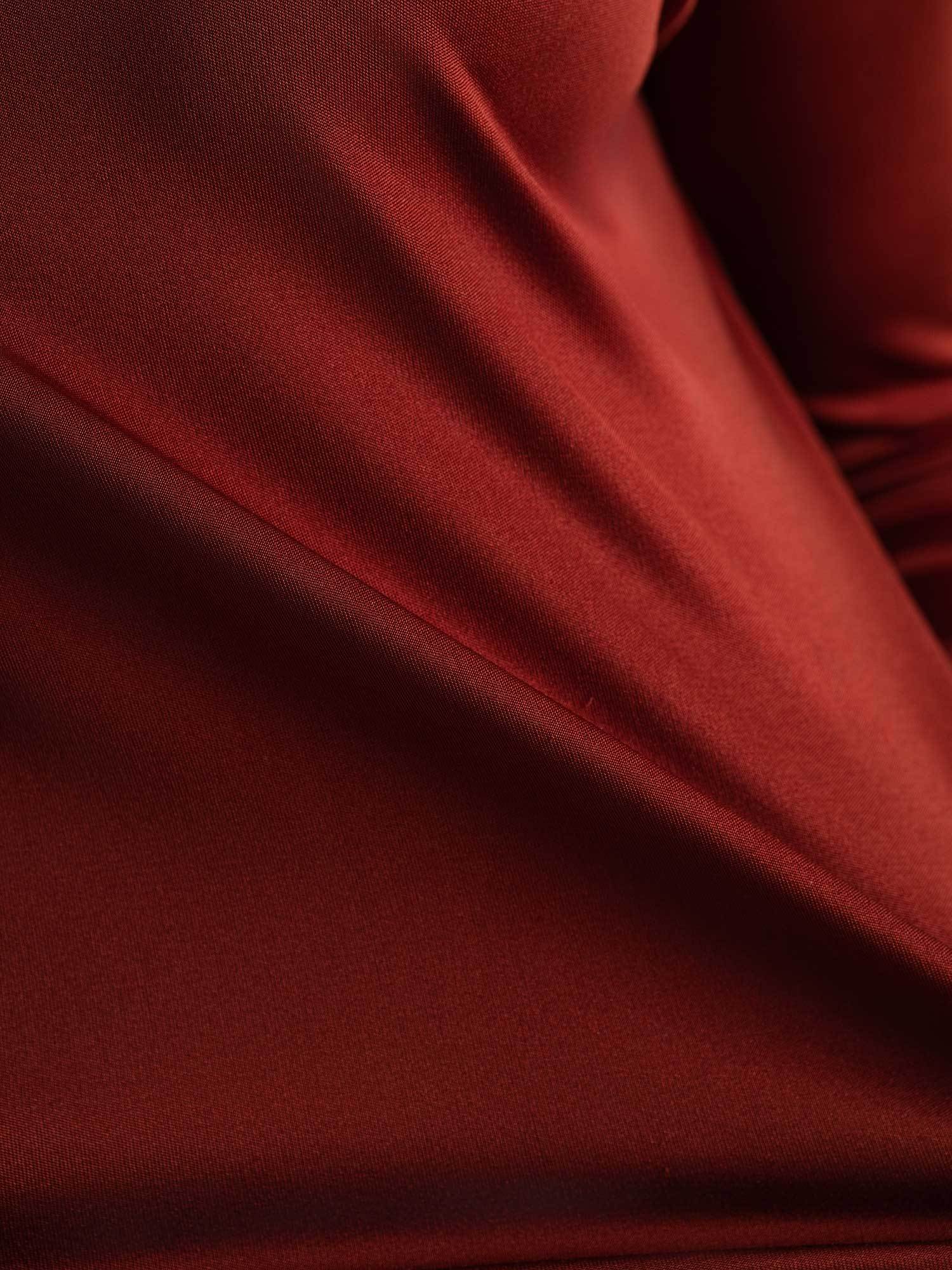 [Fired Brick] SilkSilky-CA Pure Silk Womens T-Shirt 005,