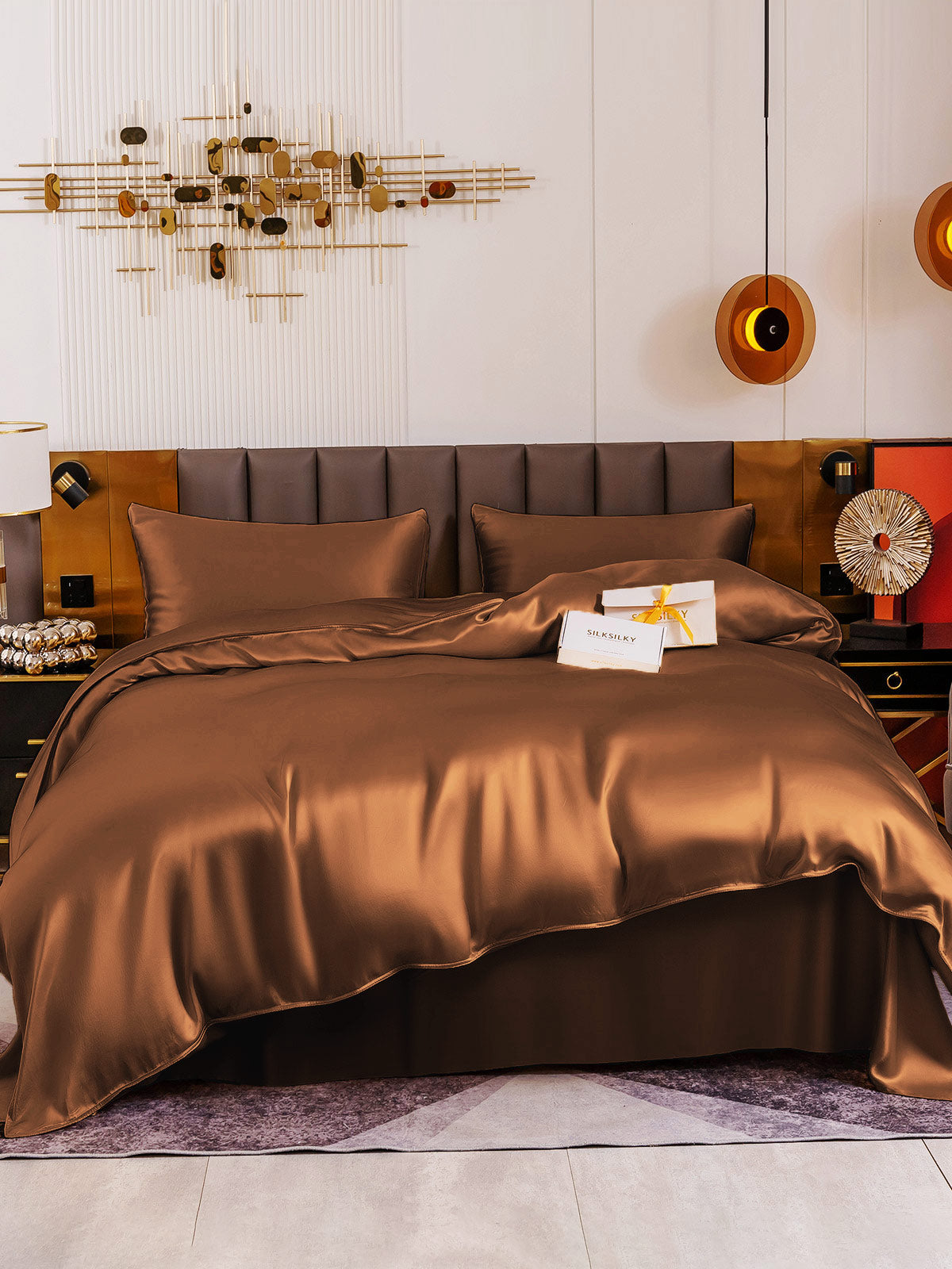 [Coffee] SilkSilky-CA 19Momme Bedding Set 002