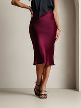 [Dark Red] SilkSilky-CA Skirt 004