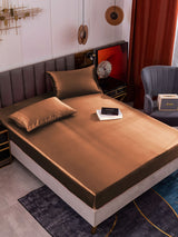 [Coffee] SilkSilky-CA 19Momme Bedding Set 001