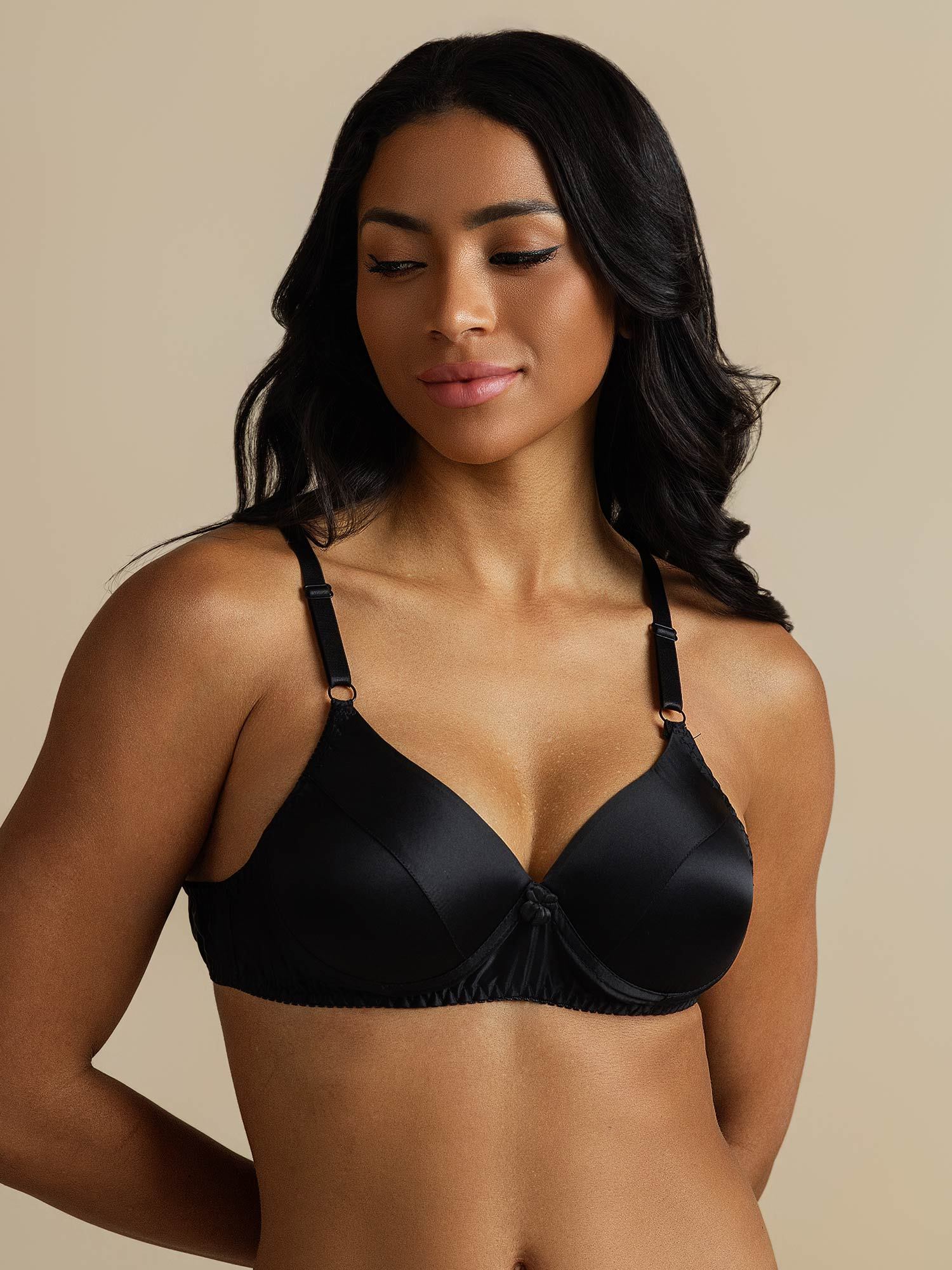 [Black] SilkSilky-CA Pure Silk Bra 003,