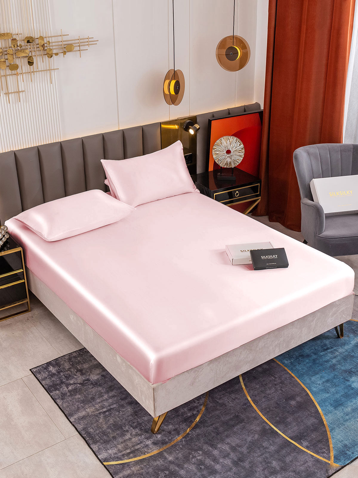[Pink] SilkSilky-CA 19Momme Bedding Set 001