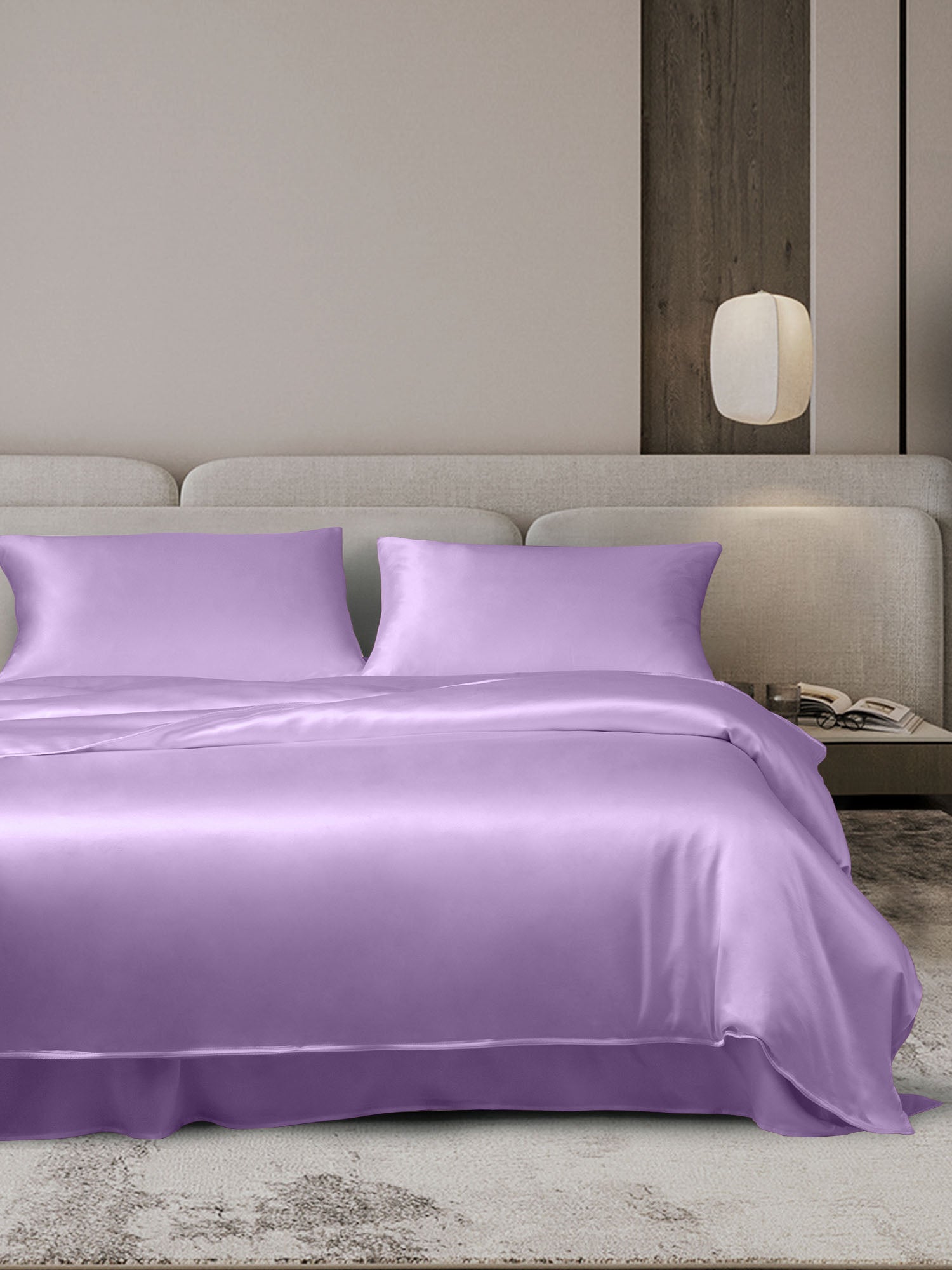 [Lavender] SilkSilky-CA 19Momme Bedding Set 001