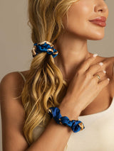 [Navy Dragon] SilkSilky-CA Scrunchie 005